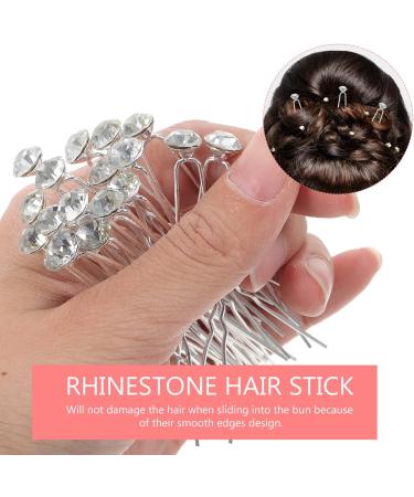 FRCOLOR 40 pieces wedding bridal hair forks U shape hair sticks diamond hair forks for teenagers girls make-up costume - Buy Online on GoSupps.com