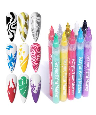 Pens Fine Tip - Graffiti Liner for Painting | 3D Painted Nail Drawing Set Quick Dry Beauty Manicure Tools Nanyaciv