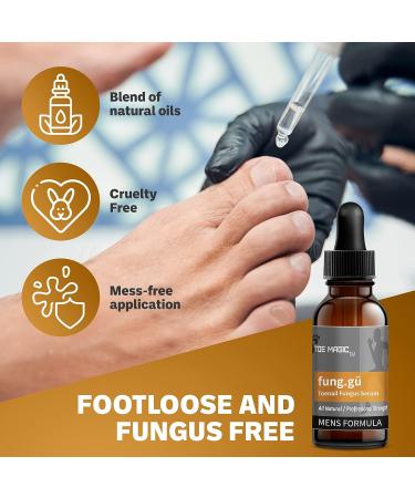 Toe Magic Men's Toenail Fungus Serum | Repair & Renew Damaged Nails | Eliminate Fungal Infections | Maximum Strength Solution | USA Made - Buy Online on GoSupps.com