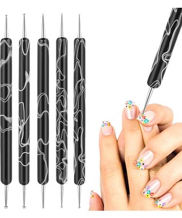 5 Nail Dotting Drawing Tool Dotting Tools Manicure Drill Drawing Nails Brush Miniature Painting Brushes Nail Liner Brush Dotting Pen Multifunctional for Black - Buy Online on GoSupps.com