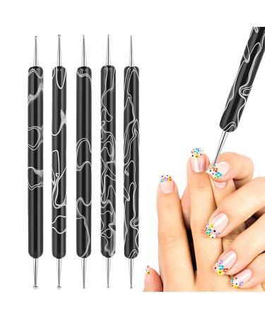 Moslate Tools Nail Dotting Drawing Tool - Double Ended Multifunctional Nail Brushes Miniature Painting Brushes Nail Liner Brush Dotting Pen Black