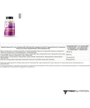 Trec Nutrition L-Carnitine Complex 90 Capsules / 45 Servings + Vit. B6 + Chromium - Burn Fat For Energy - Fat Reducer - Buy Online on GoSupps.com