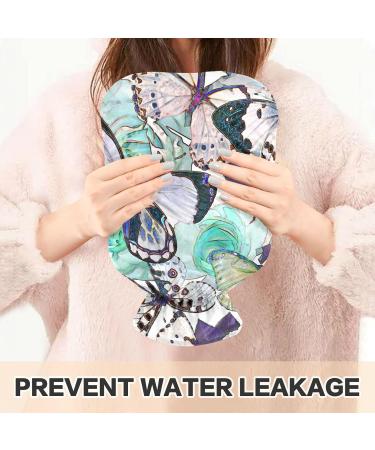 Blue Butterfly Pattern Hot Water Bottle - 2L Pain Relief & Hand Warmer - Buy Online on GoSupps.com