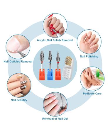 CGBE 3-Pack Nail Cutter Attachments | Tungsten Alloy Grinding Heads for Gel & Acrylic Nails | Fine & Medium Grit Hard Metal Bits - Buy Online on GoSupps.com