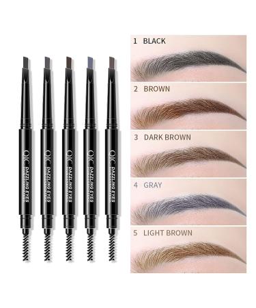 QIC 0.3g Double-Headed Eyebrow Pencil | Waterproof Triangle Refill & Brush | Light Brown Shade | Long-Lasting Eyebrow Pen for Beginner | Cosmetic Eye Makeup Tool - Buy Online on GoSupps.com