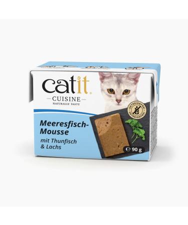 Catit Cuisine Cat Food, Sea Fish Mousse, Tuna and Salmon, Complete Food, 90 g, Grain Free, High Content