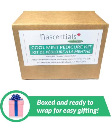 Nascentials Pedicure Kit 3 Step Set - Soak Scrub and Moisturize Your Feet Made With Essential Oils (Cool Mint) Gift Set - Buy Online on GoSupps.com