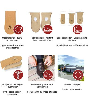 Heel Lift Elevator Heel Pad Orthotic Wedge 1.0 inch Height - Size L Leather Cover Kaps Topmed Plus NHS Supply - 1 Piece - Buy Online on GoSupps.com
