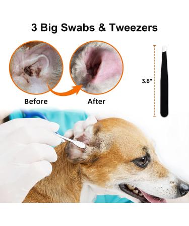 yadee Dog Ear Cleaner  Dog Ear Powder for Hair Removal  Ear Cleaner for Dogs Cats with Tweezers & Large Cotton Swabs  Dog Ear Infection Treatment  Remove Wax  Stop Itching - Buy Online on GoSupps.com