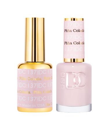 DND Gel Polish Set Pink Nude Collection UV/LED GelPolish and Air Dry Nail Lacquer Matching Chip-Free Polish Duo 0.5 Fl Oz Each Pina Colada