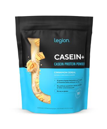LEGION Casein+ Casein Protein Powder (Cinnamon Cereal) - Slow-Release Micellar Protein Powder - Non-GMO Gluten-Free & Naturally Sweetened Powder from Grass-Fed Cows