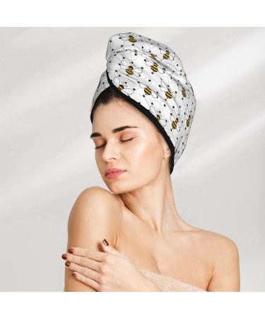 Cute Small Wasp Microfiber Hair Towel - Soft Super Absorbent Quick Dry Wrap for Long Curly & Thick Hair | Coral Velvet Hair Cap for Women - Buy Online on GoSupps.com