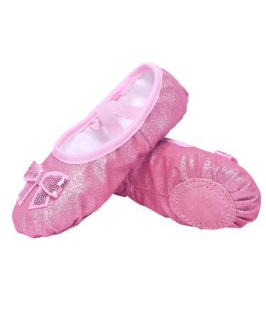 Happy Cherry Girl Ballet Shoes Shared Leather Sole Dance Shoes Leather Ballet Catch Ballet Ballet Training Dance Shoes 32 EU Pavettes Rosa 1