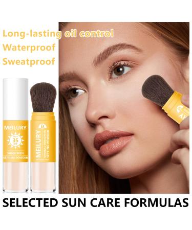 Sunscreen Setting Powder SPF 35 | Mineral Brush Powder | Oil Control Translucent Loose Powder for All Skin Types - Buy Online on GoSupps.com
