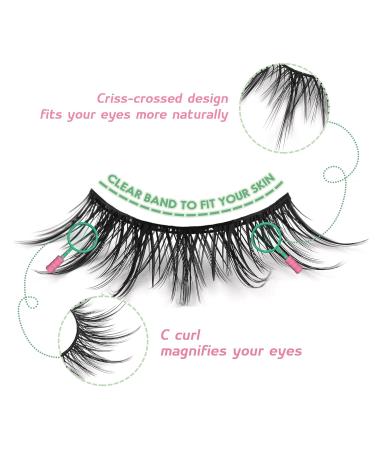 Manga Natural False Eyelashes - Soft Faux Mink Wispy 3D Lashes | 5 Pairs 13mm Curly Fluffy Lashes for a Natural Look - Buy Online on GoSupps.com