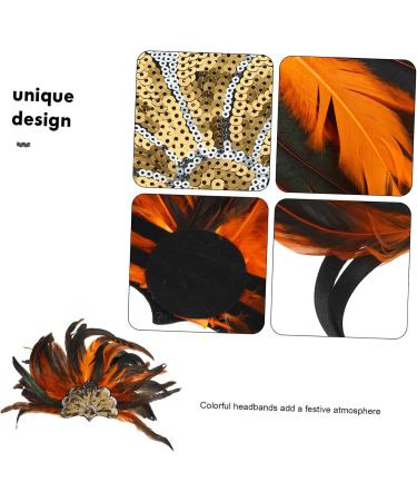 FOMIYES Halloween Headdress Pageant Headband Plume Headpiece for Adult Crown Headdress Headbands Plume Headband Costume Headwear Cocktail Party Supplies Plume Headdress Hair Band for Party 53.00X33.00X1.00CM Orange - Buy Online on GoSupps.com
