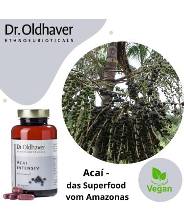 Dr. Oldhaver Acai Intensive - Highly Concentrated Acai Berry Capsules (120) with Green Tea Extract & Vitamin C | Gluten & Lactose Free for Energy Metabolism - Buy Online on GoSupps.com
