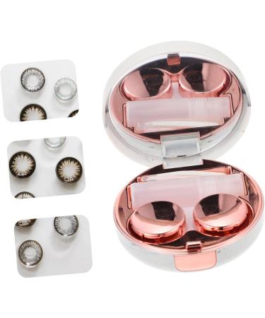 Solustre Eye Contact Holder Set - Travel Case with Tweezers & Mirror for Contact Lenses - White - Buy Online on GoSupps.com
