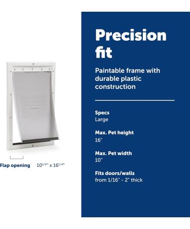 PetSafe Plastic Pet Door for Dogs and Cats - Durable Frame, Paintable, Flexible Flap - Small to X-Large Sizes - Easy DIY Install, Security Cover - Up to 220 lb Pets - Buy Online on GoSupps.com