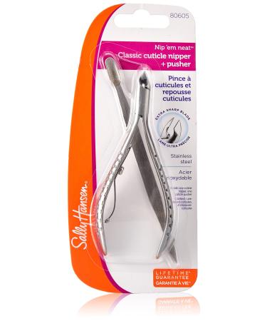 Sally Hansen Beauty Tools, Nip'em Neat-Cuticle Nipper, Pusher, Half Jaw, 1 count, Cuticle Cutter, Cuticle Nipper, Cuticle Clippers, Cuticle Trimmer, Precise Blade, Safely Trims