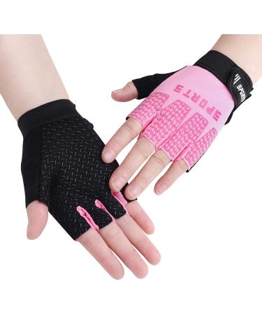 Keleily Children s Bicycle Gloves | Fingerless Sports Gloves for Boys & Girls | Outdoor Fitness Gear in Pink - Buy Online on GoSupps.com