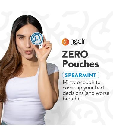 Nectr Energy Zero Pouches - No Caffeine No Sugar Zero Calories Mini Pouches for Oral Fixation and Stress Relief - 4 Pucks of 20 - Spearmint Flavor - Buy Online on GoSupps.com