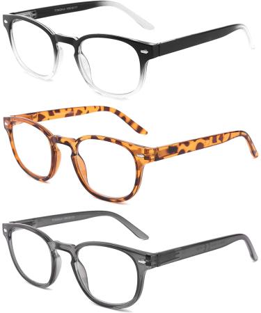 3 Pack Blue Light Blocking Reading Glasses with Spring Hinge - Anti Blue Ray Filter for Men and Women (Mix 3.5x) - Buy Online on GoSupps.com