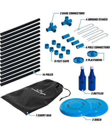 Dual Outdoor Frisbee Yard Game Set | Polish Horseshoes & Beersbee Combo | Fun for Adults and Family | Perfect for Beach, Backyard & Outdoor | Unbreakable Bottles Included - Buy Online on GoSupps.com