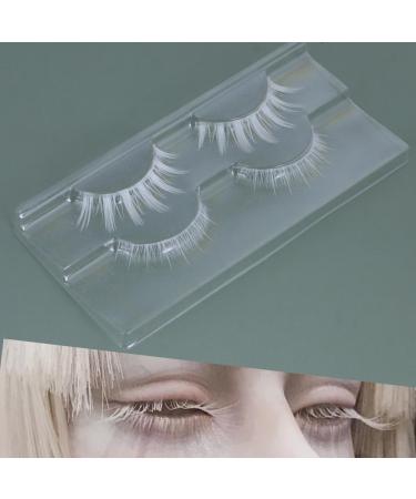 Manga Lashes Natural Wet Look Wispy Spiky Lashes 10 Pairs Anime Eyelashes Wispy Natural Lashes Extension Strip Thai Fake Eye Lashes Handmade Thick Soft Fake Eyelashes (White 2 Pairs)