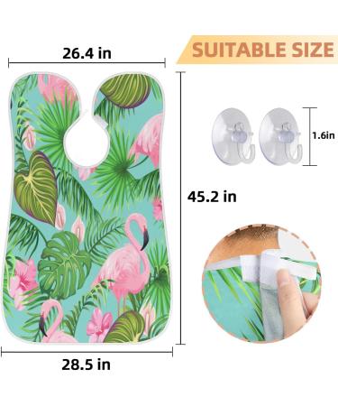 Shop Beard Bib Apron - Non-Stick Waterproof Hair Catcher for Men | Flamingo Flowers Leaf Design | Perfect for Shaving & Grooming - Buy Online on GoSupps.com