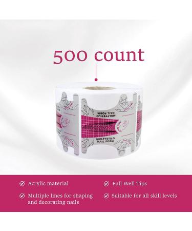 Mia Secret Multistilo 500 PCS Nail Extension Tips & Forms for Acrylic/UV Gel Nails - Guide Stickers Included - Buy Online on GoSupps.com