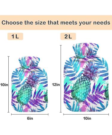 Colorful Watercolor Pineapple Hot Water Bottle - 1L for Pain Relief & Warmth | Naanle International Shipping - Buy Online on GoSupps.com