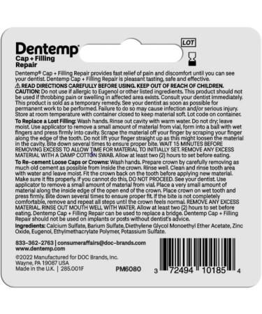 Dentemp Maximum Strength Dental Repair Kit - Pack of 3 for Loose Cap and Lost Filling - Instant Pain Relief and Temporary Tooth Filling - Buy Online on GoSupps.com