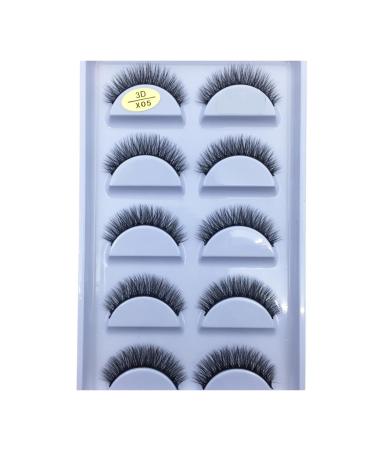 UAMOU 10/50 Boxes 37 Style 5 Pairs Natural 3D False Eyelashes Makeup Fake Eye Lashes Faux Cils Make Up Beauty Maquillaje Cheerfully (Color : 5Pairs X05 Size : 10 Boxes 50Pairs)