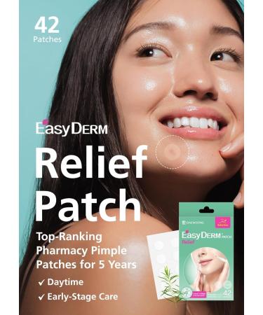 EasyDerm Pimple Patch Duo 84 Counts | Beauty Hydrocolloid Patch(42ea) + Relief Invisible Patch(42ea) Tea Tree Oil for Zit Blemish Breakout Care | Vegan & Cruelty-Free Stocking Stuffer Holiday Gift 2 Count Duo Pack - Buy Online on GoSupps.com