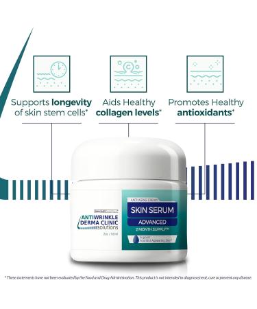 Anti Wrinkle Face Cream Derma Clinic Solutions Skin Serum - Our Best Anti Aging Cream - 2 Month Jar - Anti Aging Moisturizer Anti Wrinkle Serum - Our Top Anti Aging Skin Care Products - Anti Age Cream - Buy Online on GoSupps.com