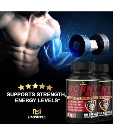 BMVINVOL Horny Goat Weed Capsules - 7000mg - Pack of 2 - 180 Capsules - Buy Online on GoSupps.com