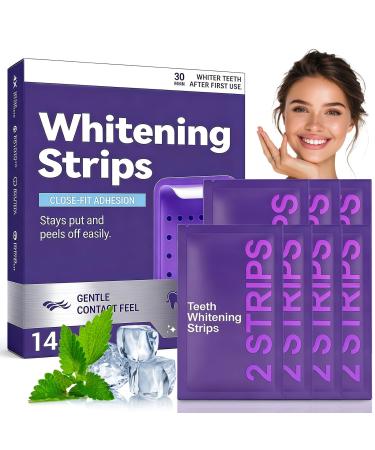 14 Bandes Blanchiment Dentaire Compact & Portable pour Quotidien & Voyages Doux pour l' mail limine Taches Caf /Th /Vin Blanchiment Efficace Domicile