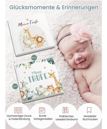 High-Quality Guest Book for Baptism - Perfect Gift for Young Girls & Godchildren | 96 Pages for Photos & Congratulations | Elegant Baptism Decoration in Blue - Buy Online on GoSupps.com