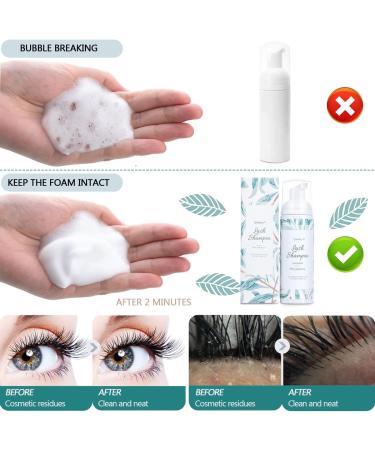 120ml Eyelash Extension Cleanser and Lash Shampoo with Brush - Paraben & Sulfate Free - Buy Online on GoSupps.com