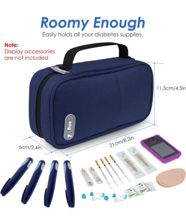 Youshares Insulin Cooling Bag | Large Capacity Diabetes Bag with 2 Cooling Packs - Keep Medications Safe & Cold - Navy Blue Y10 - Buy Online on GoSupps.com