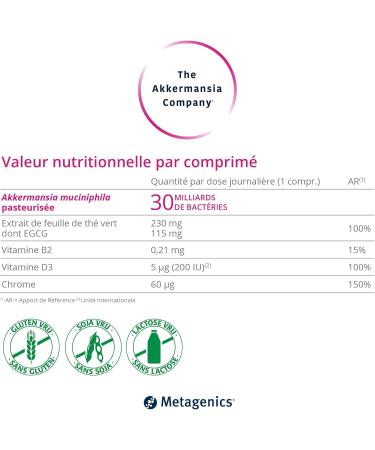 The Akkermansia Company Gestion du poids - Probiotiques Vitamine D B1 et B2 - Pour am liorer l' quilibre de la flore intestinale - 30 comprim s - Buy Online on GoSupps.com