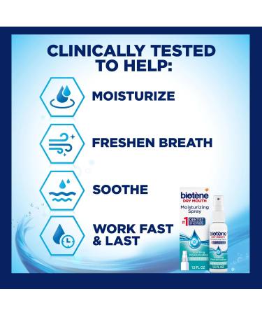 Nour Nutri Health 1 Pack of Biotene Moisturizing Dry Mouth Spray Moisturizing Spray for Dry Mouth and Bad Breath Gentle Mint - 1.5 fl oz + Vitamin and Mineral Exclusive Guide - Buy Online on GoSupps.com