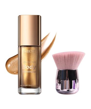 40ml Body Shimmer Oil Face and Body Liquid Luminizer Smooth Body Shimmer Oil For Sunshine Bath  Waterproof Moisturizing Light Shimmer Glow Illuminator Liquid Highlighter Makeup Makeup Brush Include (4-Glistening Bronze)