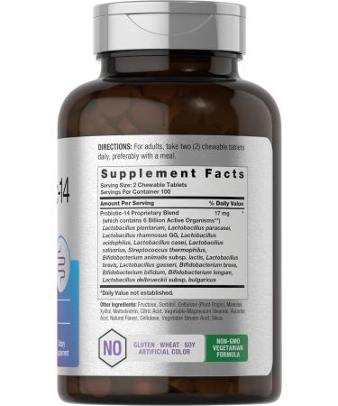 Horb ach Probiotics 6 Billion CFUs | 200 Chewable Tablets | Berry Flavor | 14 Probiotic Strains | Vegetarian Non-GMO & Gluten Free Supplement for Men & Women - Buy Online on GoSupps.com