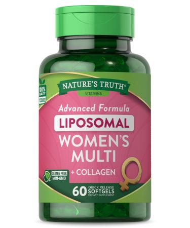 Nature's Truth Liposomal Multivitamin for Women | with Collagen | 60 Softgels | Non-GMO & Gluten Free Supplement