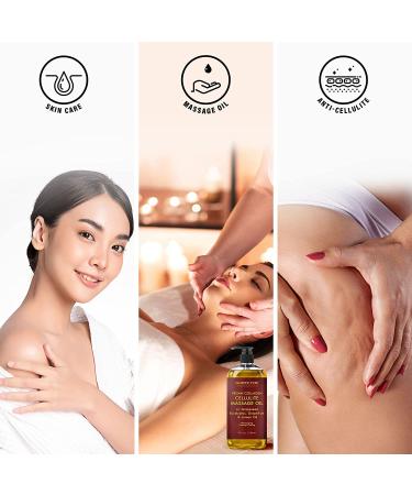 Majestic Pure Cellulite Massage Oil with Vegan Collagen & Stem Cells - Anti Cellulite Oil for Skin Tightening and Firming - 8 fl oz - Buy Online on GoSupps.com