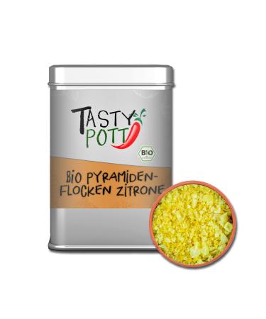 TASTY POTT Tasty Pott Organic Pyramid Salt Flakes - Lemon - Salt Flakes - Yellow Salt - Seasoning - Salt Mix - Pyramid Salt in an 85g Box