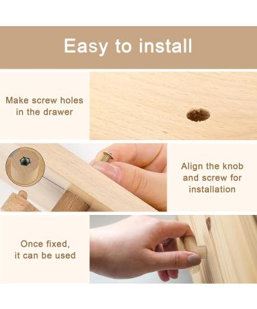Pyrrhonian 12 STK Animal Shape Wooden Cabinet Buttons for Children's Rooms Furniture Handles with Screws - Buy Online on GoSupps.com