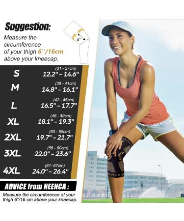 NEENCA Copper Knee Support Brace(Pair) - Premium 4XL Compression Sleeves for Knee Pain Relief and Arthritis - Infused with Copper Ions for ACL Support - Buy Online on GoSupps.com